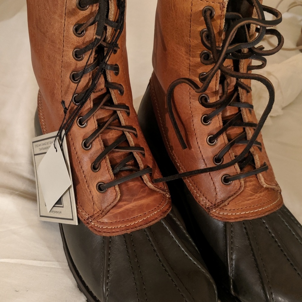 Frye Warren Shearling Natural Leather Boots 9.5